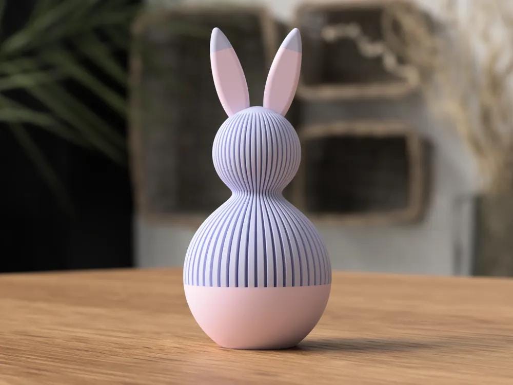 Japandi Bunny Geschenkbox | Osterei Dose mit Hasenohren | Osterdeko modern 3D Druck | Minimalistische Geschenkverpackung