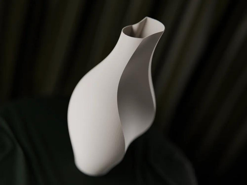 Minimalistische Vase 3D Druck | Slit Design Blumenvase | Moderne Skandi Deko | Trockenblumen Vase | Japandi Wohnaccessoire