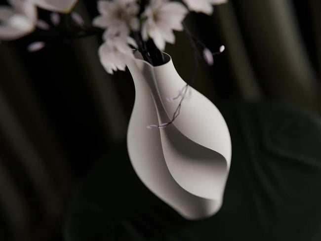 Minimalistische Vase 3D Druck | Slit Design Blumenvase | Moderne Skandi Deko | Trockenblumen Vase | Japandi Wohnaccessoire