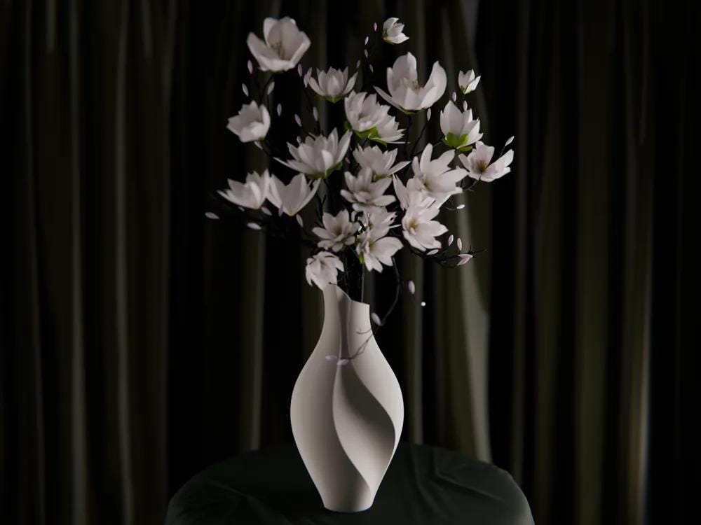 Minimalistische Vase 3D Druck | Slit Design Blumenvase | Moderne Skandi Deko | Trockenblumen Vase | Japandi Wohnaccessoire