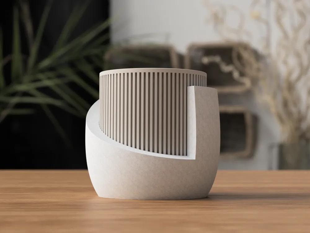 Japandi Pflanztopf | Skandinavisch Minimalistisch | 3D-gedruckt aus PLA | Modernes Design Deko | Handmade Blumentopf aus PLA, Kunststoff – 3D-Druck von G3DprintsDE