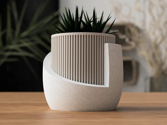 Japandi Pflanztopf | Skandinavisch Minimalistisch | 3D-gedruckt aus PLA | Modernes Design Deko | Handmade Blumentopf aus PLA, Kunststoff – 3D-Druck von G3DprintsDE