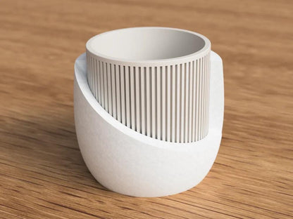 Japandi Pflanztopf | Skandinavisch Minimalistisch | 3D-gedruckt aus PLA | Modernes Design Deko | Handmade Blumentopf aus PLA, Kunststoff – 3D-Druck von G3DprintsDE