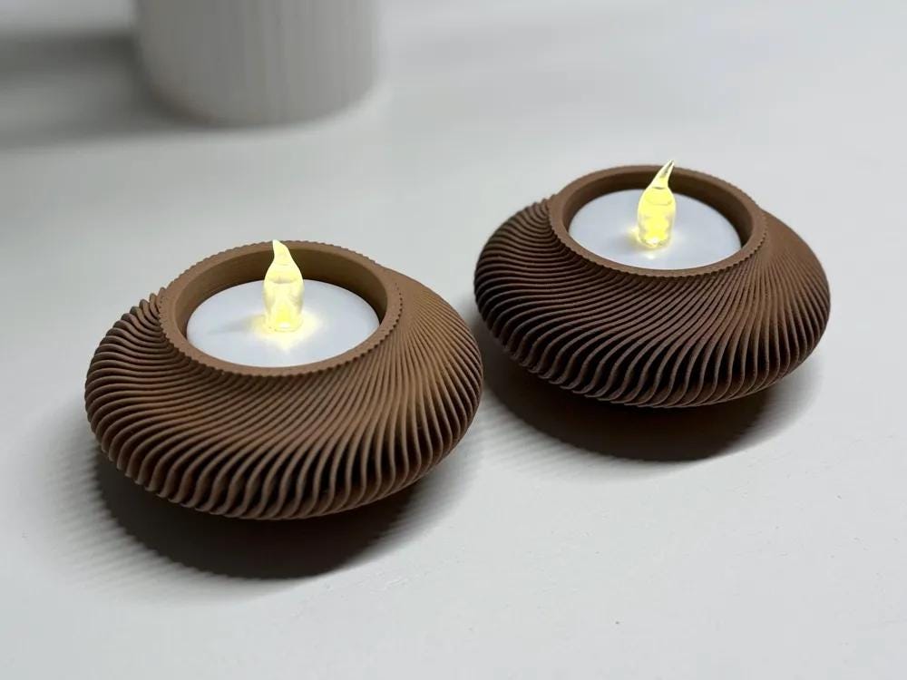 3D-gedruckter Teelichthalter „Lunar Blossom“ – Chinesisches Neujahr Deko, LED Kerzenhalter, Festliches Design, 20+ Farben aus PLA, Kunststoff – 3D-Druck von G3DprintsDE