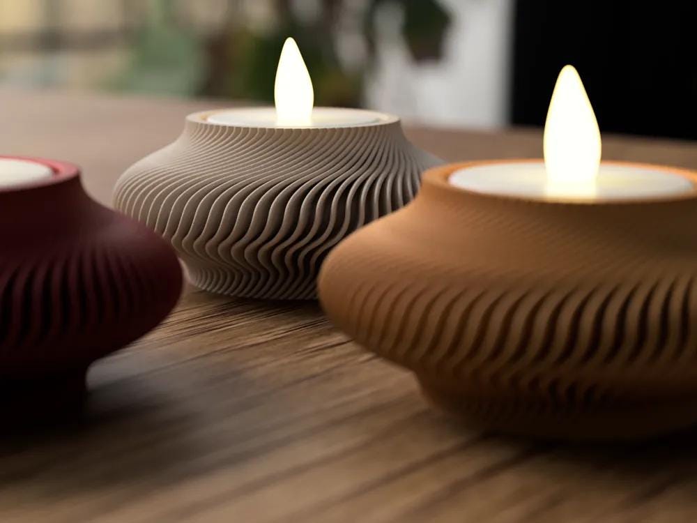 3D-gedruckter Teelichthalter „Lunar Blossom“ – Chinesisches Neujahr Deko, LED Kerzenhalter, Festliches Design, 20+ Farben aus PLA, Kunststoff – 3D-Druck von G3DprintsDE