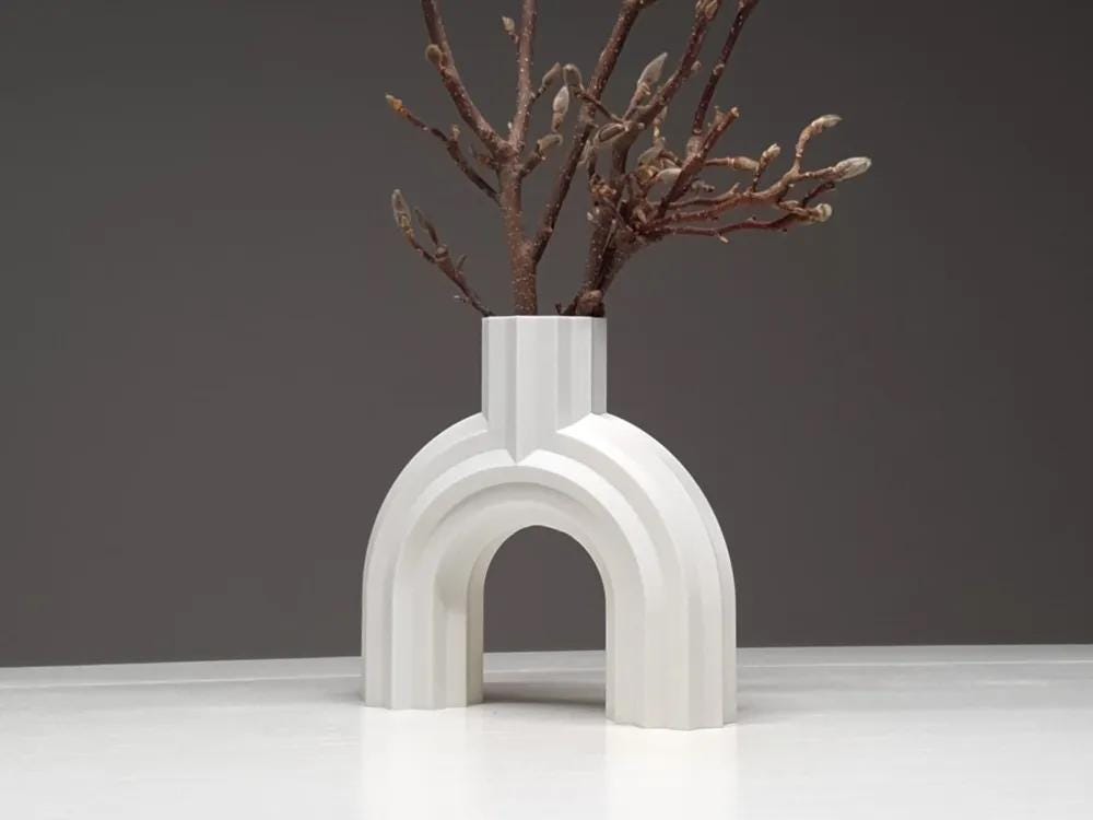 3D-gedruckte Vase „Modern“ – Elegantes Rippendesign, Wasserdicht, Minimalistische Deko, Über 20 Farben verfügbar aus PLA, Kunststoff – 3D-Druck von G3DprintsDE