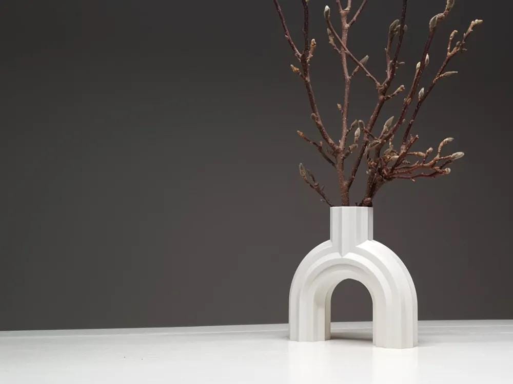 3D-gedruckte Vase „Modern“ – Elegantes Rippendesign, Wasserdicht, Minimalistische Deko, Über 20 Farben verfügbar aus PLA, Kunststoff – 3D-Druck von G3DprintsDE
