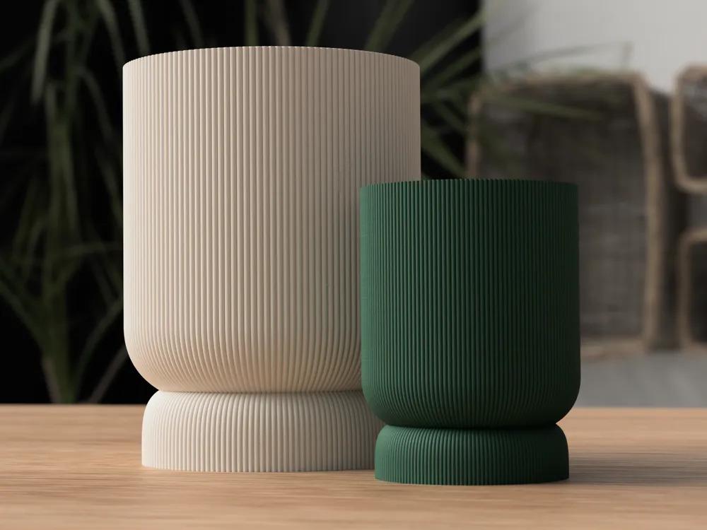 Pflanztopf mit Twist-Lock Untersetzer | 20+ Farben | 2 Größen | Modernes Design aus PLA, Kunststoff – 3D-Druck von G3DprintsDE