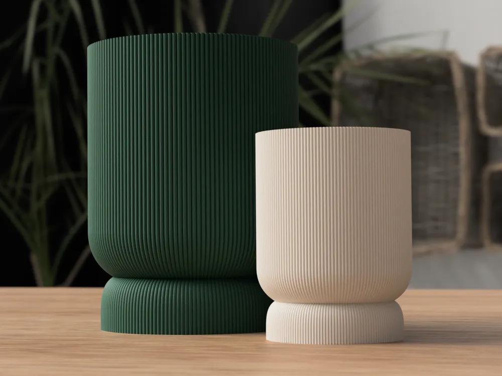 Pflanztopf mit Twist-Lock Untersetzer | 20+ Farben | 2 Größen | Modernes Design aus PLA, Kunststoff – 3D-Druck von G3DprintsDE