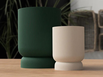 Pflanztopf mit Twist-Lock Untersetzer | 20+ Farben | 2 Größen | Modernes Design aus PLA, Kunststoff – 3D-Druck von G3DprintsDE