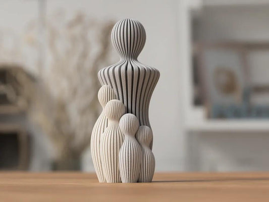 Vatertags Figur | Moderne Skulptur Muttertag | 3D Druck Familienfigur | Geschenk zur Geburt | Minimalistische Deko aus PLA, Kunststoff – 3D-Druck von G3DprintsDE