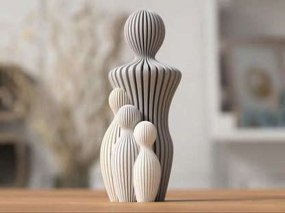 Vatertags Figur | Moderne Skulptur Muttertag | 3D Druck Familienfigur | Geschenk zur Geburt | Minimalistische Deko aus PLA, Kunststoff – 3D-Druck von G3DprintsDE