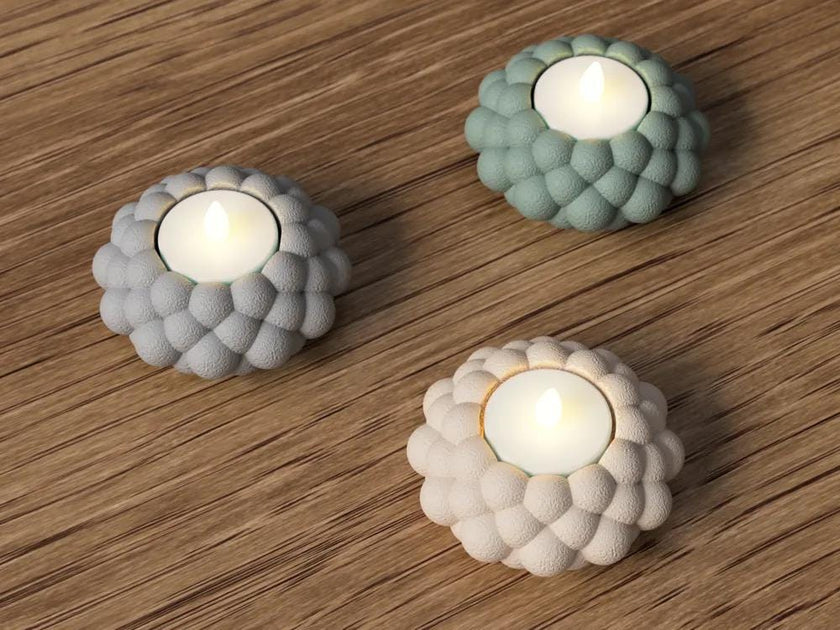 3D-gedruckter Teelichthalter „Bubble“ – LED-Kerzenhalter im modernen Design, kompatibel mit Standard-LED-Teelichtern, über 20 Farben aus PLA, Kunststoff – 3D-Druck von G3DprintsDE