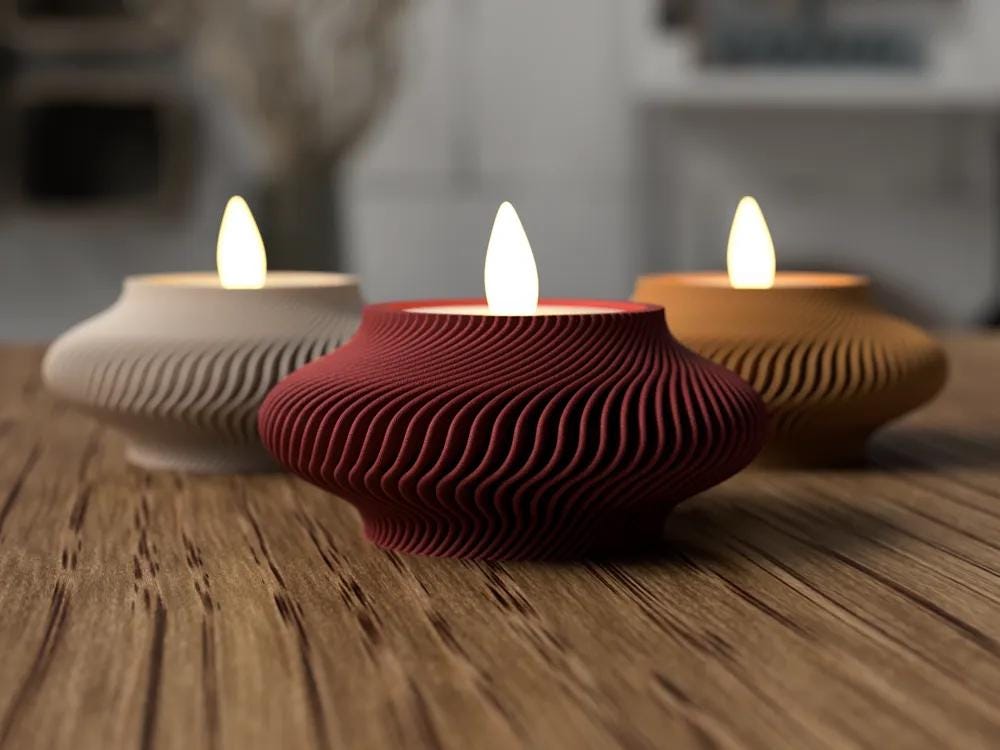 3D-gedruckter Teelichthalter „Lunar Blossom“ – Chinesisches Neujahr Deko, LED Kerzenhalter, Festliches Design, 20+ Farben aus PLA, Kunststoff – 3D-Druck von G3DprintsDE