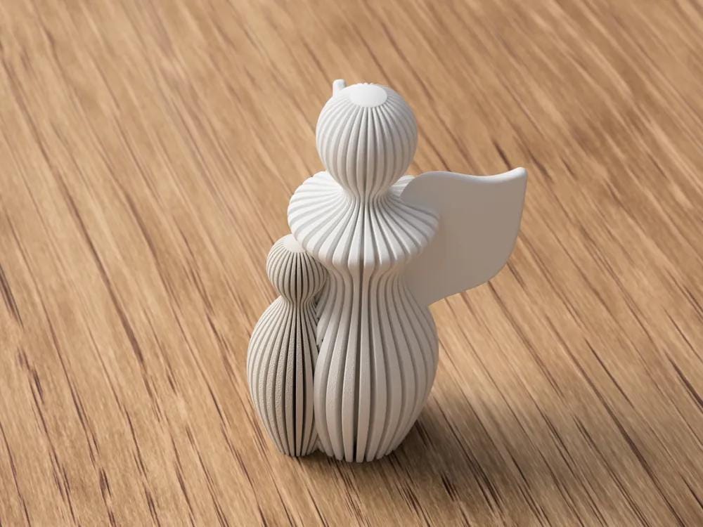 3D-gedruckte Engelstatue mit Kind – Symbol für Schutz & Geborgenheit, ca. 130 mm Höhe, über 20 Farben verfügbar aus PLA, Kunststoff – 3D-Druck von G3DprintsDE