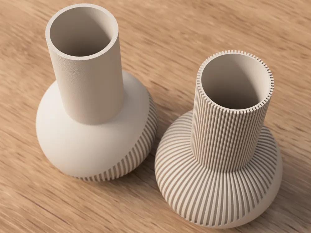 3D-gedruckte Tama Vasen – Skandinavisch-japanisches Design, 2 Varianten á 3 Größen bis 320 mm Höhe, für Trockenblumen, über 20 Farben aus PLA, Kunststoff – 3D-Druck von G3DprintsDE