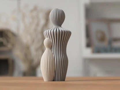 Vatertags Figur | Moderne Skulptur Muttertag | 3D Druck Familienfigur | Geschenk zur Geburt | Minimalistische Deko aus PLA, Kunststoff – 3D-Druck von G3DprintsDE