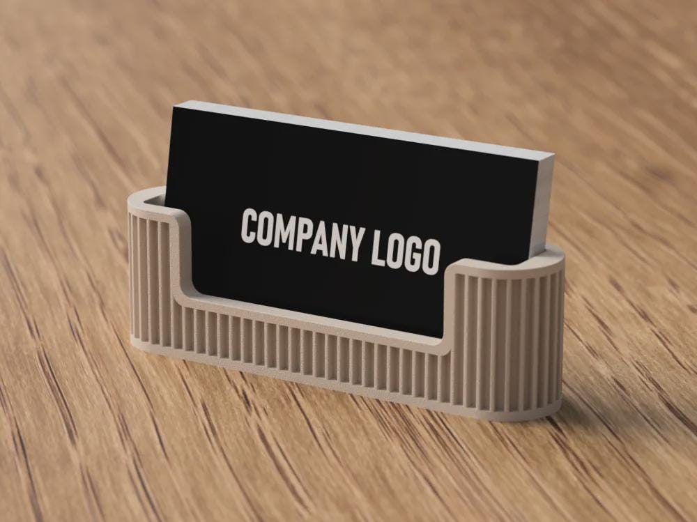 Business Card Holder 3D gedruckt moderner Visitenkartenhalter Japandi oder Strukturiert 92 mm Kartenformat aus PLA, Kunststoff – 3D-Druck von G3DprintsDE