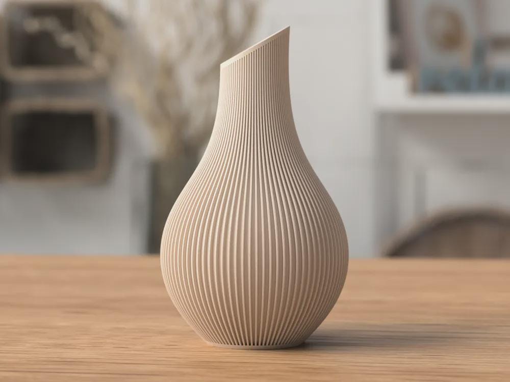 Japandi Vase „Shizu“ – 3D-gedruckt | Minimalistische Deko | Skandinavisches Design | Modern | Handgefertigt aus PLA