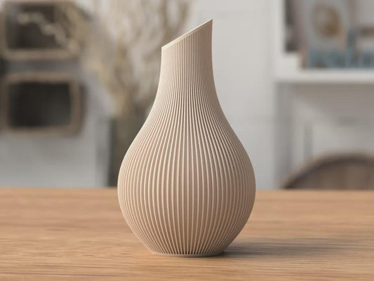 Japandi Vase „Shizu“ – 3D-gedruckt | Minimalistische Deko | Skandinavisches Design | Modern | Handgefertigt aus PLA
