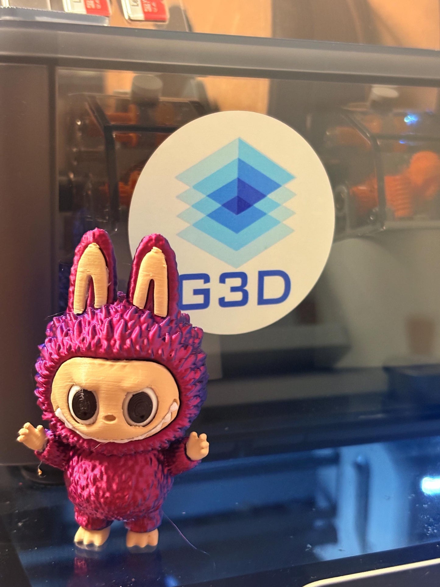 Labubu Schlüsselanhänger – 3D-gedruckt | 7 cm Figur mit beweglichen Augen | Geschenkidee | Fanartikel | Anime Deko