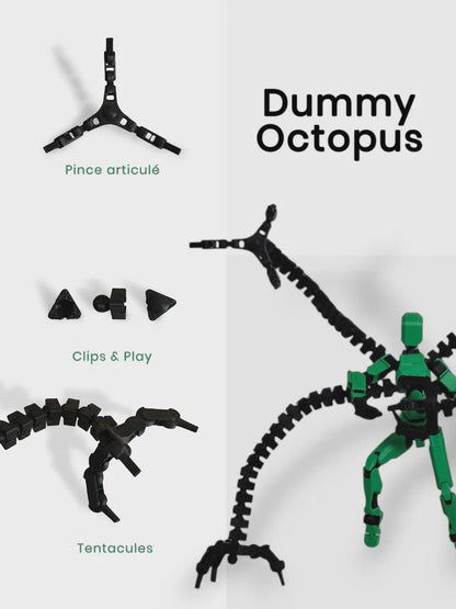 Dummy Octopus – 3D-gedruckte Tentakel-Figur kompatibel mit Dummy 13 – beweglich, sammelbar, custom Actionfigur Zubehör