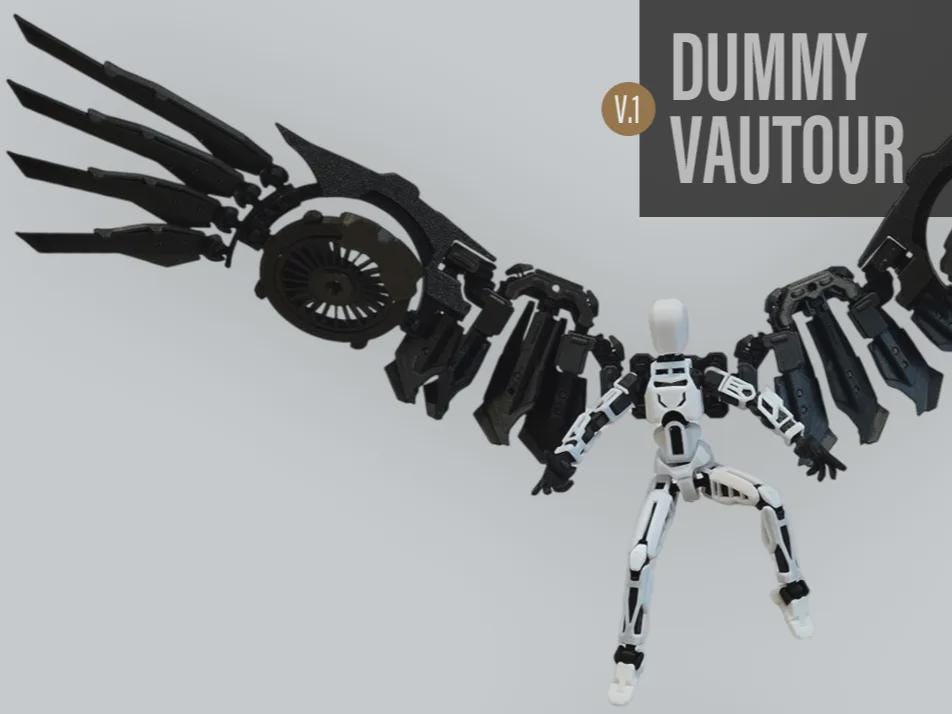 Vulture Dummy – 3D-gedrucktes Flügel-Modul für Dummy 13 – detailreich, beweglich & sammelbar