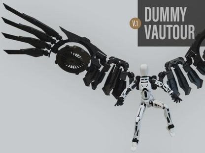 Vulture Dummy – 3D-gedrucktes Flügel-Modul für Dummy 13 – detailreich, beweglich & sammelbar