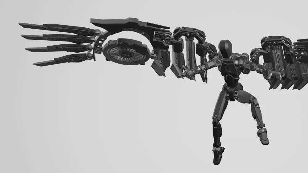 Vulture Dummy – 3D-gedrucktes Flügel-Modul für Dummy 13 – detailreich, beweglich & sammelbar