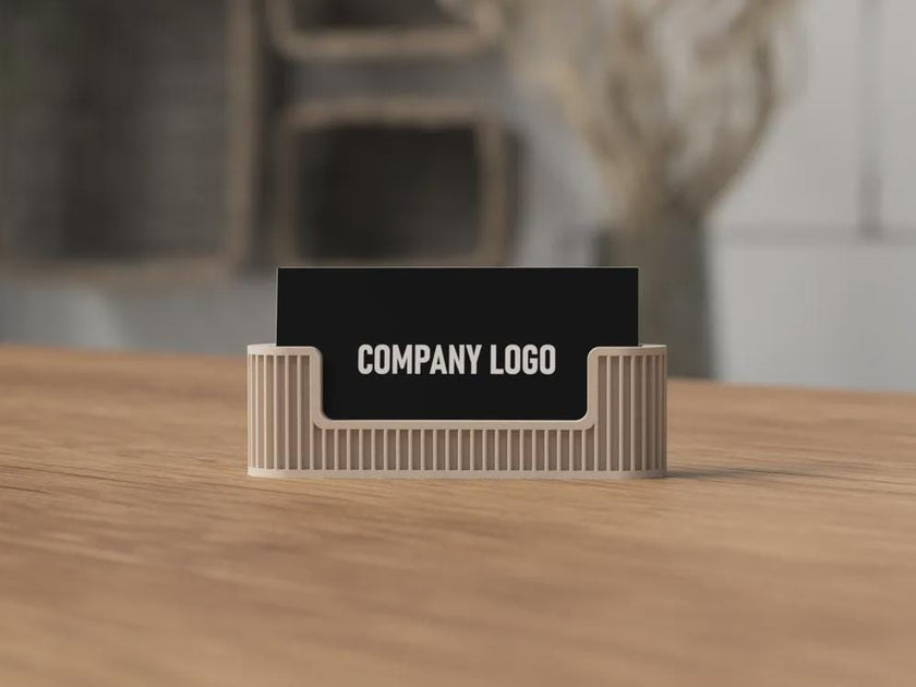 Business Card Holder 3D gedruckt moderner Visitenkartenhalter Japandi oder Strukturiert 92 mm Kartenformat aus PLA, Kunststoff – 3D-Druck von G3DprintsDE