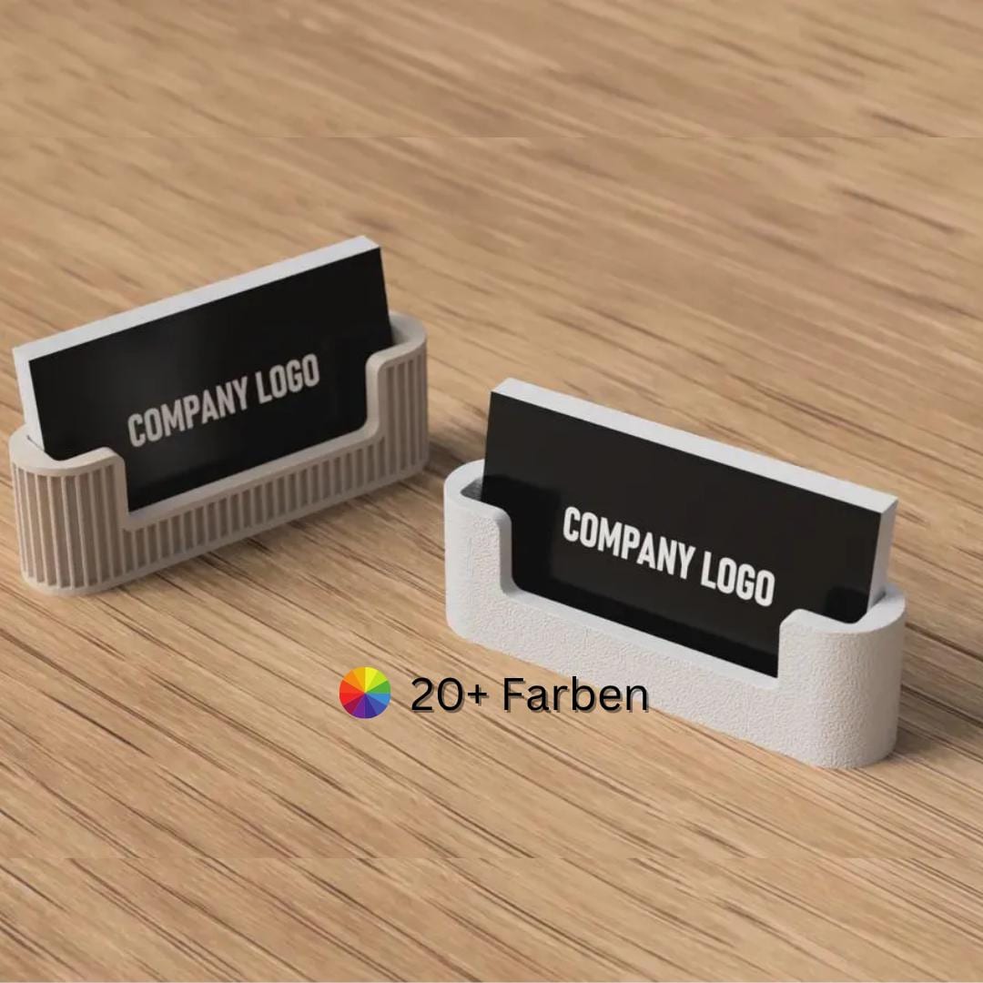 Business Card Holder 3D gedruckt moderner Visitenkartenhalter Japandi oder Strukturiert 92 mm Kartenformat aus PLA, Kunststoff – 3D-Druck von G3DprintsDE