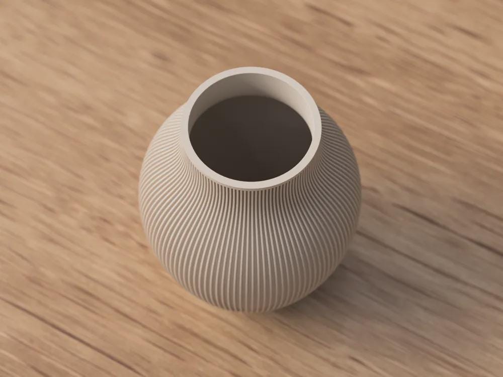 Tayo Japandi Vase 3D gedruckt – Minimalistische Rippenvase, skandinavisch-modern, ideal für Deko & Trockenblumen, in PLA Farben aus pla, kunststoff, ecoPLA – 3D-Druck von G3DprintsDE