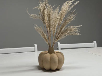 Pumpkin Vase 3D gedruckt – modernes Kürbis-Design, integrierte Supports, fuzzy-mode Finish – stilvolle Herbstdekoration aus pla, kunststoff, ecoPLA – 3D-Druck von G3DprintsDE