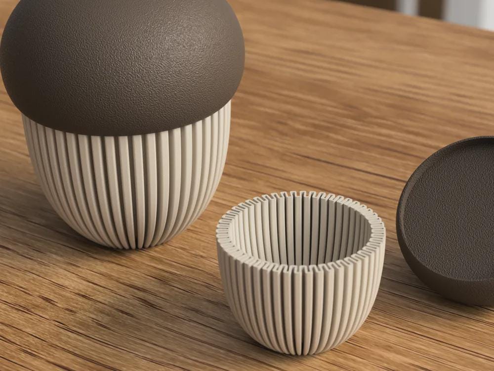 Eichel-Teelicht-Deko – 3D-gedruckte Eichel mit LED-Licht und Stauraum, zwei Größen, herbstlich und elegant aus PLa, Kunststoff – 3D-Druck von G3DprintsDE