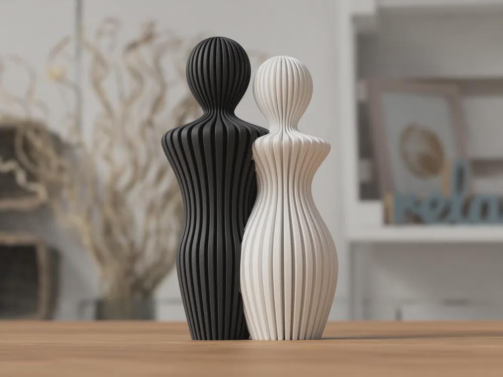Pärchen Statue modern | Skulptur Liebe Paar | Minimalistische 3D Deko | Geschenk Hochzeit Jahrestag | FDM Druck Figur