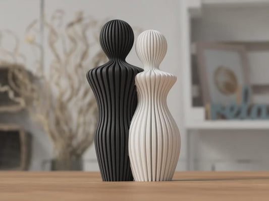Pärchen Statue modern | Skulptur Liebe Paar | Minimalistische 3D Deko | Geschenk Hochzeit Jahrestag | FDM Druck Figur