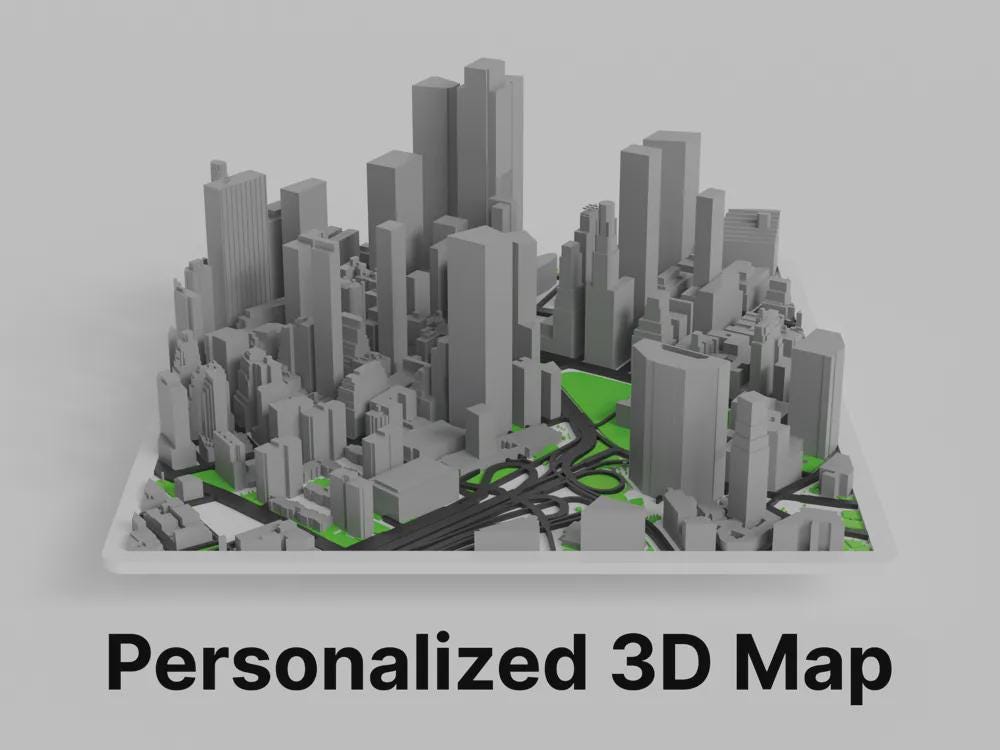 Personalisierte 3D-Karte – Stadtmodell als Deko | Dein Wunschort als 3D-Druck | Geschenkidee | Karte als Relief | Handmade in Germany