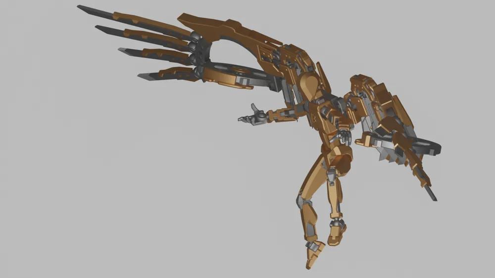 Vulture Dummy – 3D-gedrucktes Flügel-Modul für Dummy 13 – detailreich, beweglich & sammelbar