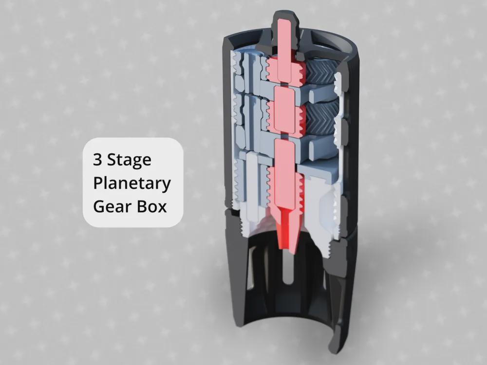 High‑Speed Propeller Launcher-SET – 3‑Stufen Planetengetriebe (1:64), bis zu 18 300 RPM, 3D‑gedruckt, Outdoor‑Toy