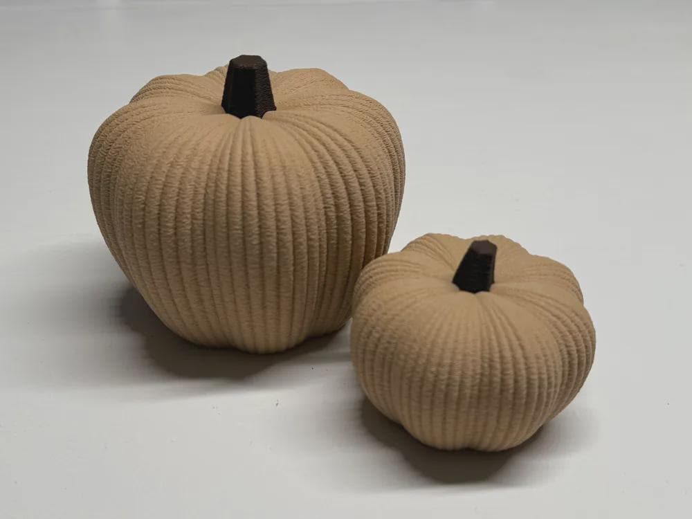 Minimalistische 3D-gedruckte Kürbis-Deko – Moderne Herbstdeko im Japandi-Stil, strukturierte Skulptur, 2 Größen, PLA, Handmade