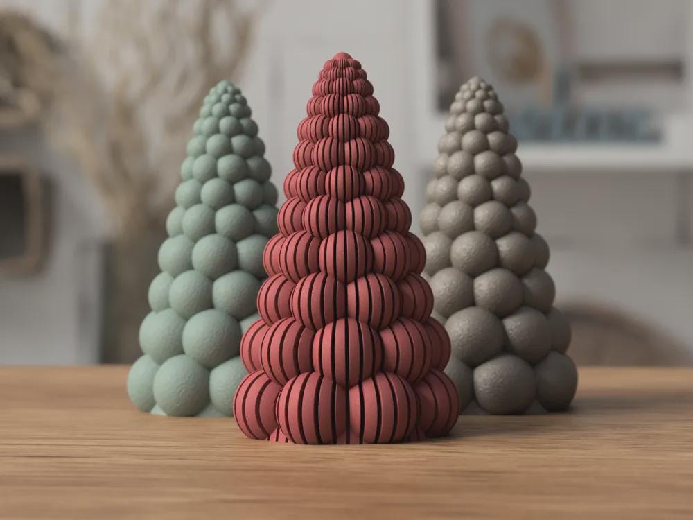 3D-gedruckter Bubbly Christmas Tree | Weihnachtsdeko | Moderne LED Deko, Geschenkidee, Handgemacht aus PLA, Kunststoff, Plastik, Nachhaltig – 3D-Druck von G3DprintsDE