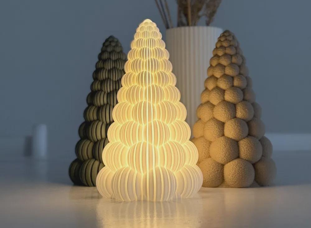 3D-gedruckter Bubbly Christmas Tree | Weihnachtsdeko | Moderne LED Deko, Geschenkidee, Handgemacht aus PLA, Kunststoff, Plastik, Nachhaltig – 3D-Druck von G3DprintsDE