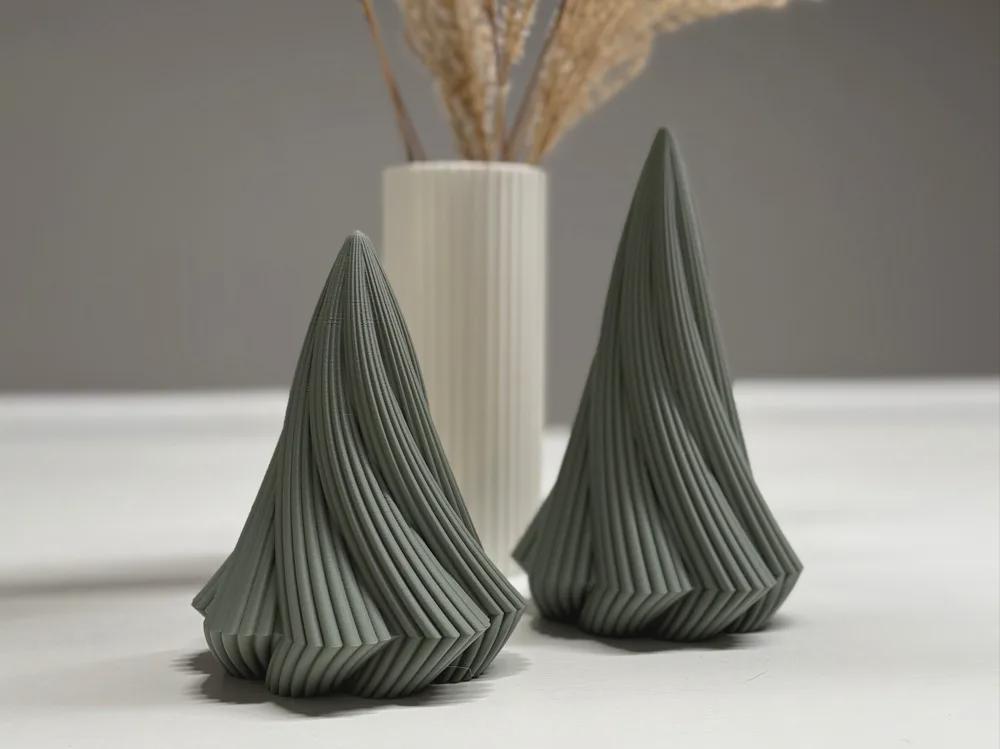 Spiral-Weihnachtsbaum – 3D-gedruckte Spiral-Weihnachtsdeko mit LED | Moderne Vase Mode Weihnachtsbäume, Handgemacht aus PLA, Kunststoff, Plastik, Nachhaltig – 3D-Druck von G3DprintsDE