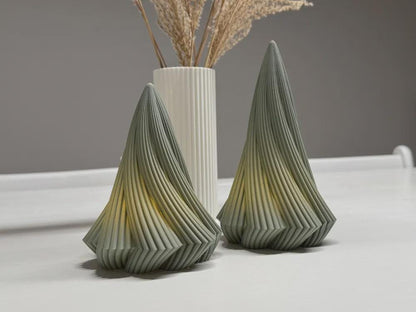 Spiral-Weihnachtsbaum – 3D-gedruckte Spiral-Weihnachtsdeko mit LED | Moderne Vase Mode Weihnachtsbäume, Handgemacht aus PLA, Kunststoff, Plastik, Nachhaltig – 3D-Druck von G3DprintsDE