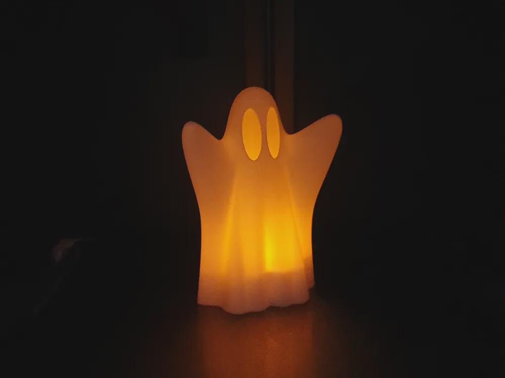 Halloween Geist Deko | 3D gedruckter Geist für LED Teelicht | Leuchtende Halloween Figur | Gruselige Herbstdeko Tischdeko Geschenk aus – 3D-Druck von G3DprintsDE