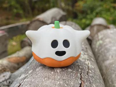 Ghost Pumpkin Halloween Deko | 3D-gedruckter Geist in Kürbis-Form | Leuchtendes Teelicht Ornament | Herbst Geschenk aus – 3D-Druck von G3DprintsDE