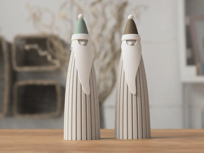 Moderner Weihnachtsmann aus 3D-Druck – Skandinavische Dekofigur mit LED-Teelicht, Festliche Weihnachtsdeko aus PLA, Kunststoff – 3D-Druck von G3DprintsDE