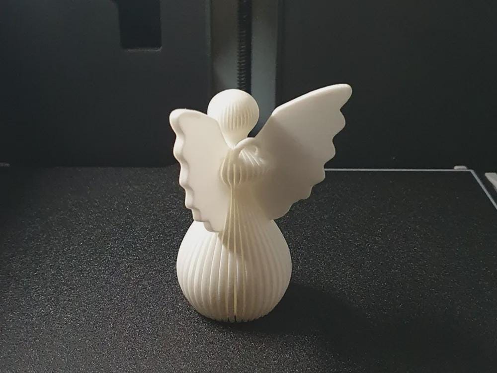 Hängender Weihnachtsengel Deko | 3D-gedruckter Engel Ornament | Baum-Anhänger Weihnachten Geschenkidee aus PLa, Kunststoff – 3D-Druck von G3DprintsDE