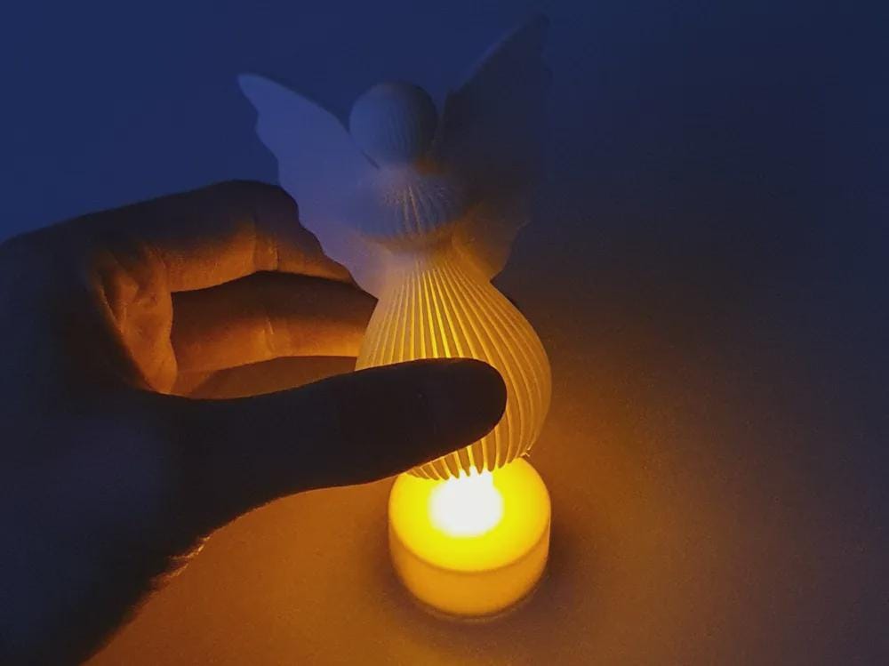 Hängender Weihnachtsengel Deko | 3D-gedruckter Engel Ornament | Baum-Anhänger Weihnachten Geschenkidee aus PLa, Kunststoff – 3D-Druck von G3DprintsDE