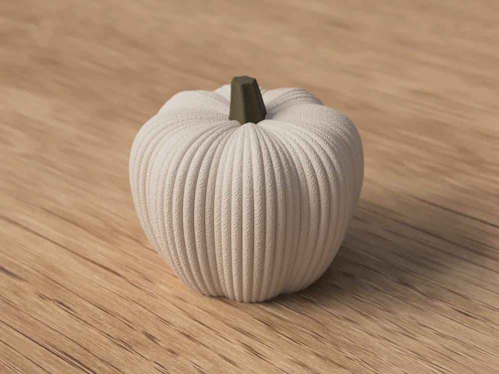 Minimalistische 3D-gedruckte Kürbis-Deko – Moderne Herbstdeko im Japandi-Stil, strukturierte Skulptur, 2 Größen, PLA, Handmade